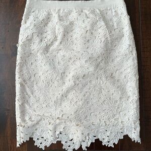 Ann Taylor LOFT Ivory Lace Skirt 10